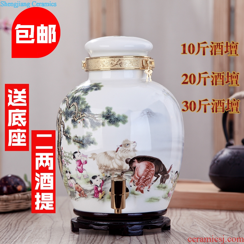 City palace lane jingdezhen ceramic jars 10 jins 20 jins 30 pounds it with leading bubble bottle wine jar jar