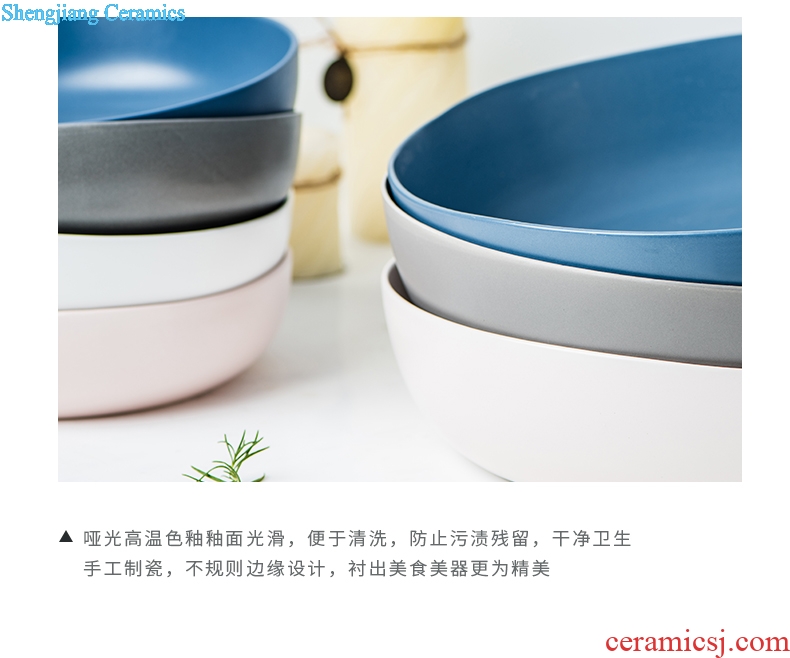 Million fine ceramic fruit bowl large household Nordic sandstorm's creative bowl of boiled fish bowl big bowl Ceylon island