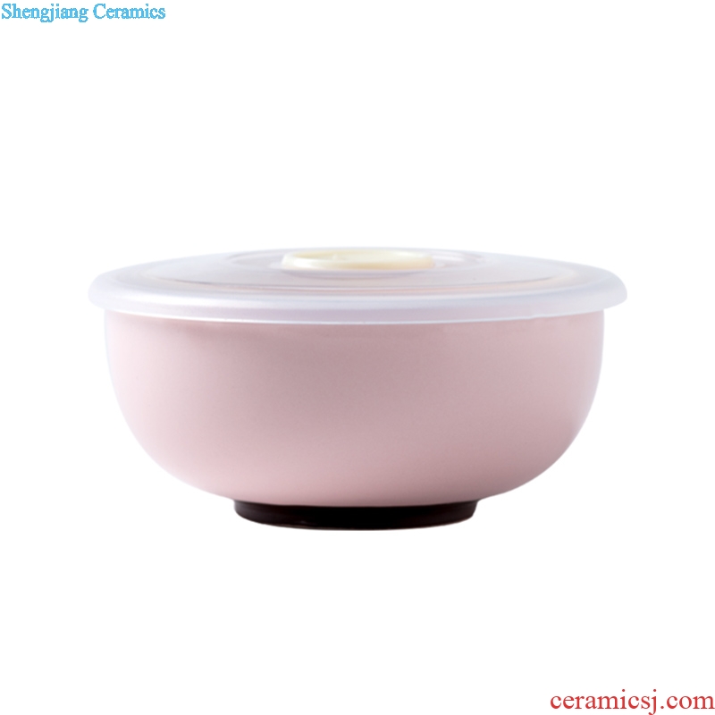 Million jia creative preservation bowl ceramics microwave bento cassette cover bubble rainbow noodle bowl seal preservation box lunch box fridge