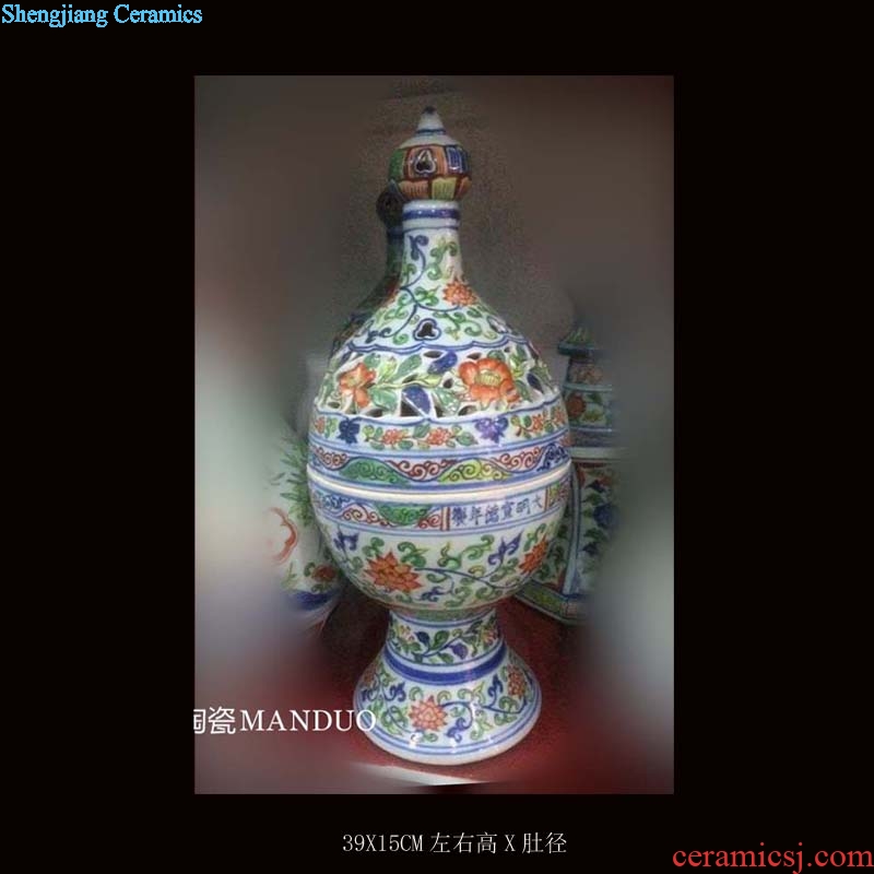 Archaize Ming xuande blue censer aromatherapy high classical jingdezhen porcelain mosquito incense burner porcelain incense burner