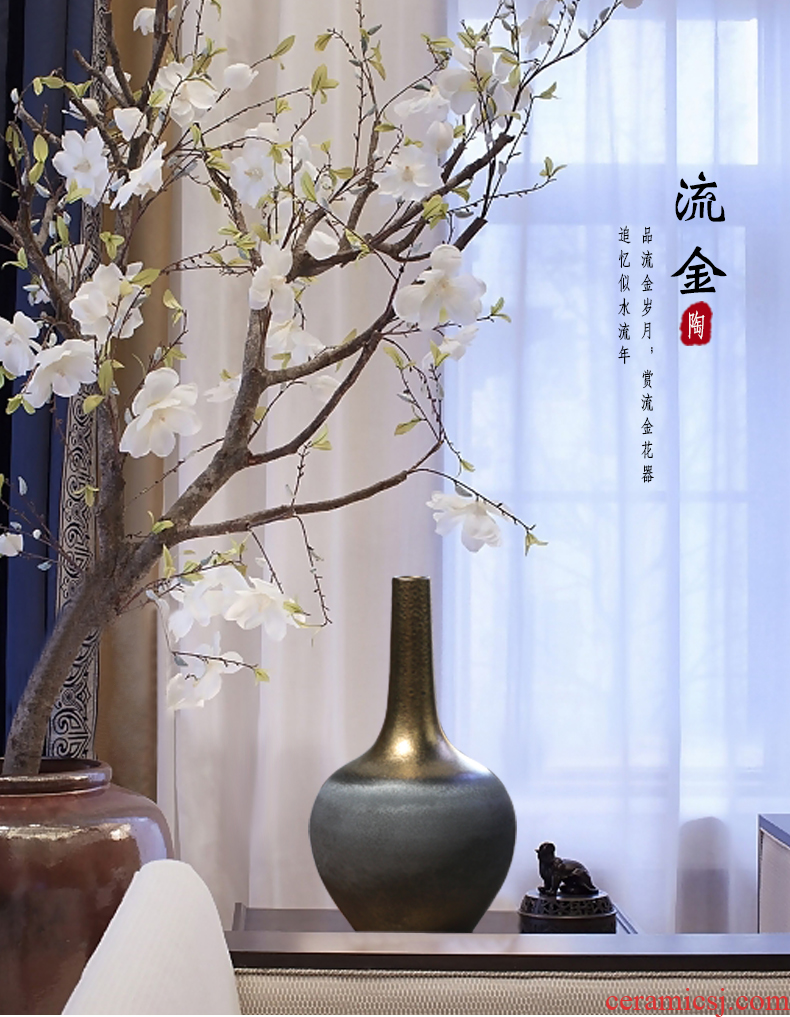 Ceramic floor big vase furnishing articles flower arranging Chinese style restoring ancient ways is the sitting room TV cabinet office home decoration restaurant