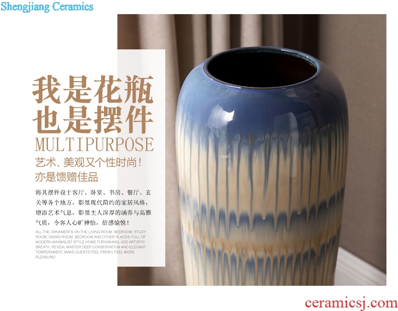 Jingdezhen creative art of contemporary and contracted dried flowers flower arrangement of large ceramic vases, soft outfit example room decoration