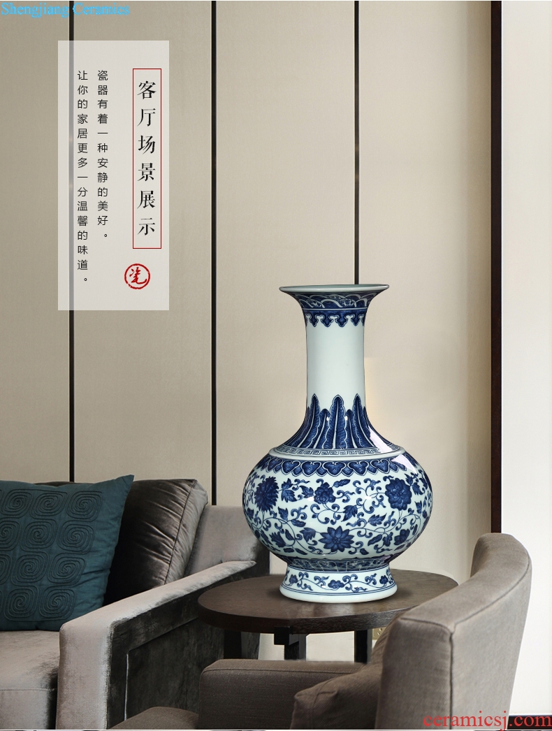 Jingdezhen ceramics vase blue and white porcelain sitting room of Chinese style household adornment porch furnishing articles furnishing articles