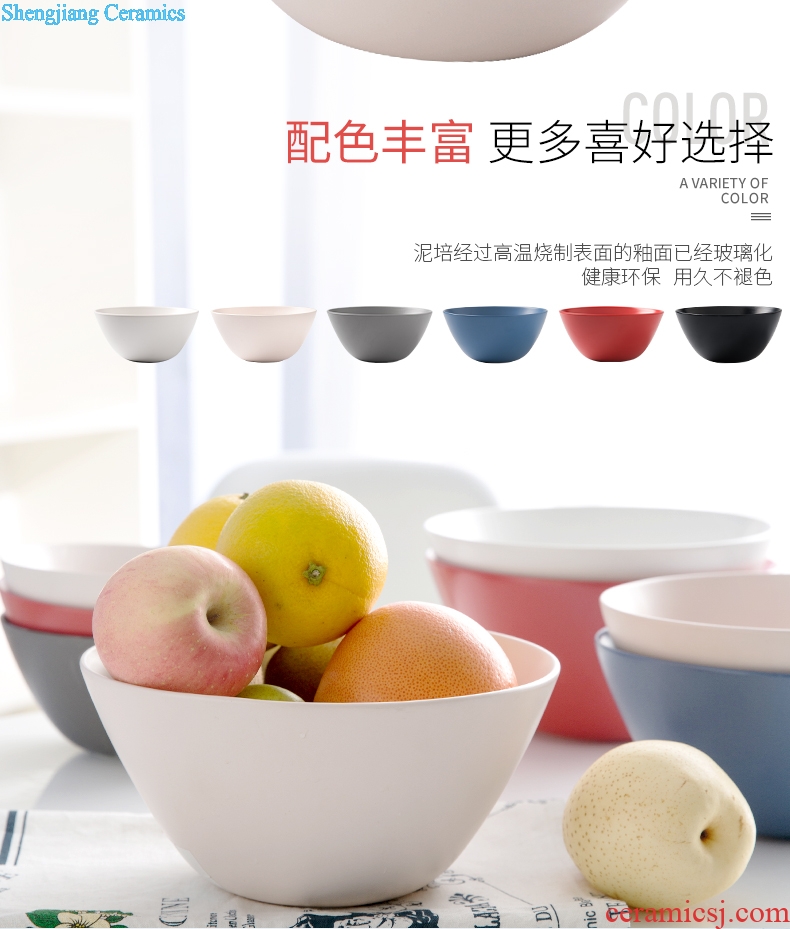 Soup bowl large household ceramic bowl large Japanese rainbow noodle bowl individual creative personality soup basin of northern tableware ins