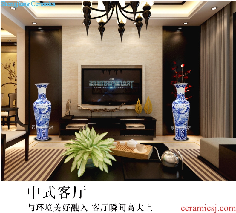 Jingdezhen porcelain ceramics hand-painted figure 18 arhats big vase home sitting room adornment landing place