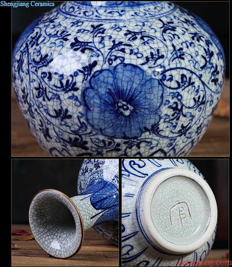Chinese blue and white porcelain of jingdezhen ceramics kiln TV ark decoration vase in the sitting room porch furnishing articles