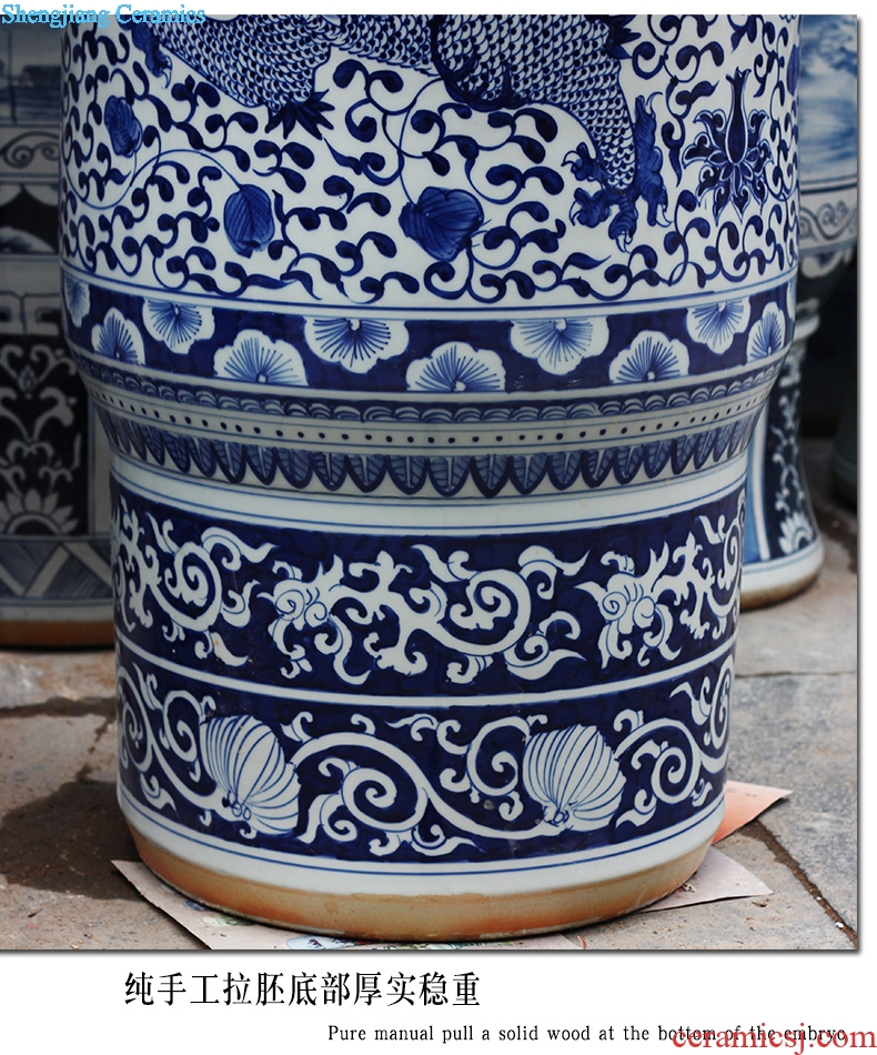 Blue and white same vase hand-painted archaize admiralty bound branch lotus blue and white porcelain of jingdezhen ceramics sitting room floor furnishing articles