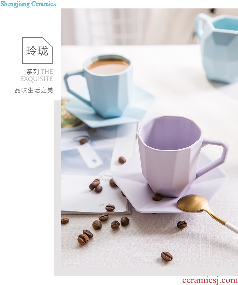 Ijarl million fine hand coffee cups and saucers suit creative Korean contracted afternoon tea glass ceramic cups and saucers