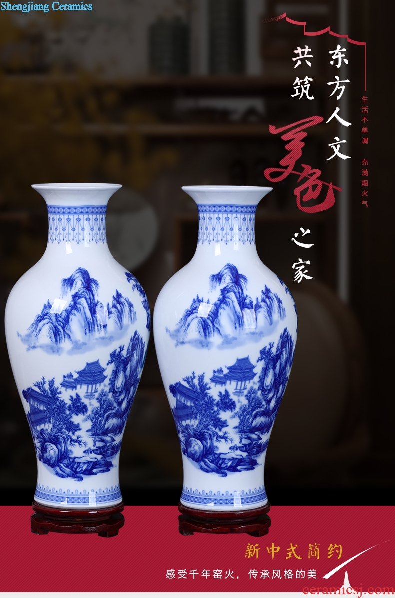 Jingdezhen ceramics vases, flower flower implement under the new Chinese style household the sitting room porch decoration furnishing articles package mail