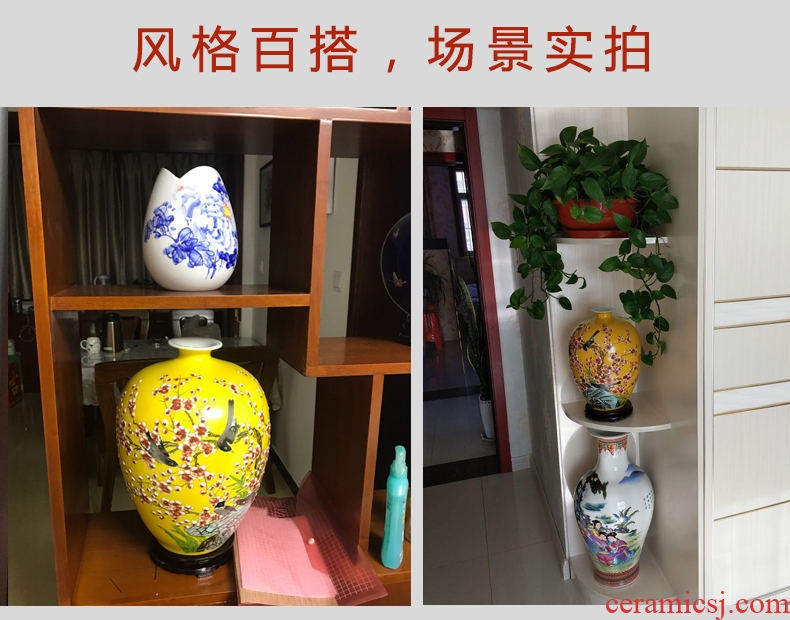Jingdezhen ceramic hand-painted vases of new Chinese style household living room TV cabinet flower arranging furnishing articles handicraft ornament