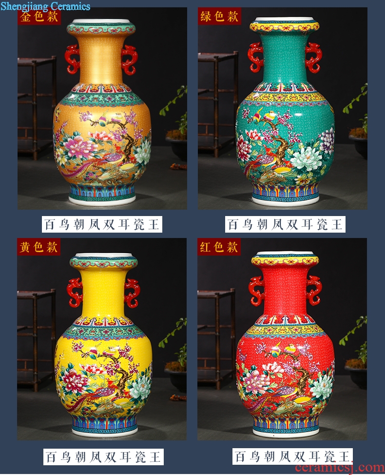 Jingdezhen ceramics ceramic vase household living room TV cabinet porch decoration floor vase furnishing articles