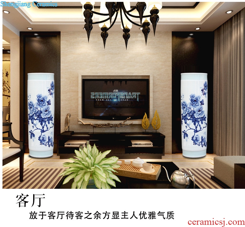 Jingdezhen ceramic quiver blooming flowers sitting room of large vase household flower arranging furnishing articles hotel opening gifts