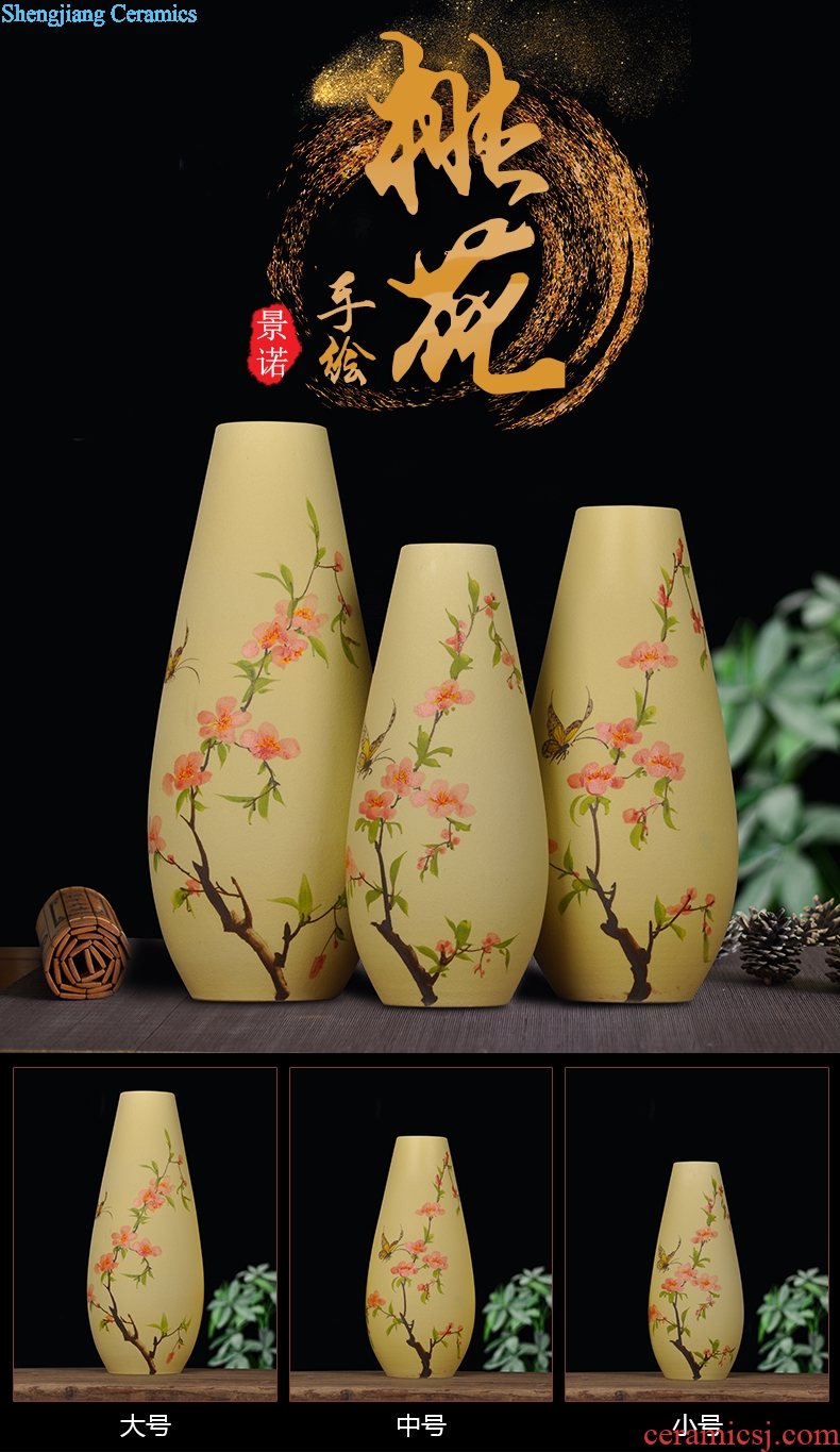 Scene, jingdezhen ceramic vase hand-painted frosted three-piece handicraft furnishing articles home decoration decoration