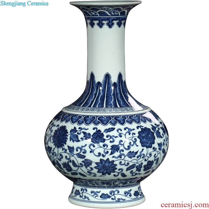 Jingdezhen ceramics vase blue and white porcelain sitting room of Chinese style household adornment porch furnishing articles furnishing articles