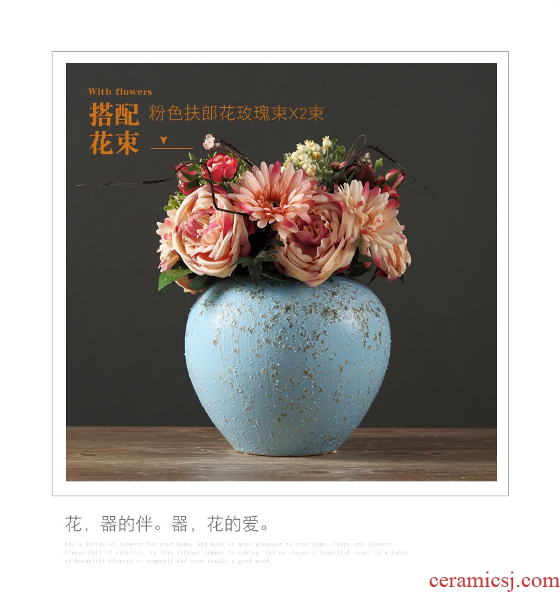 European rural ceramic vase decoration in the sitting room TV ark household table small pure and fresh and dry flower adornment furnishing articles