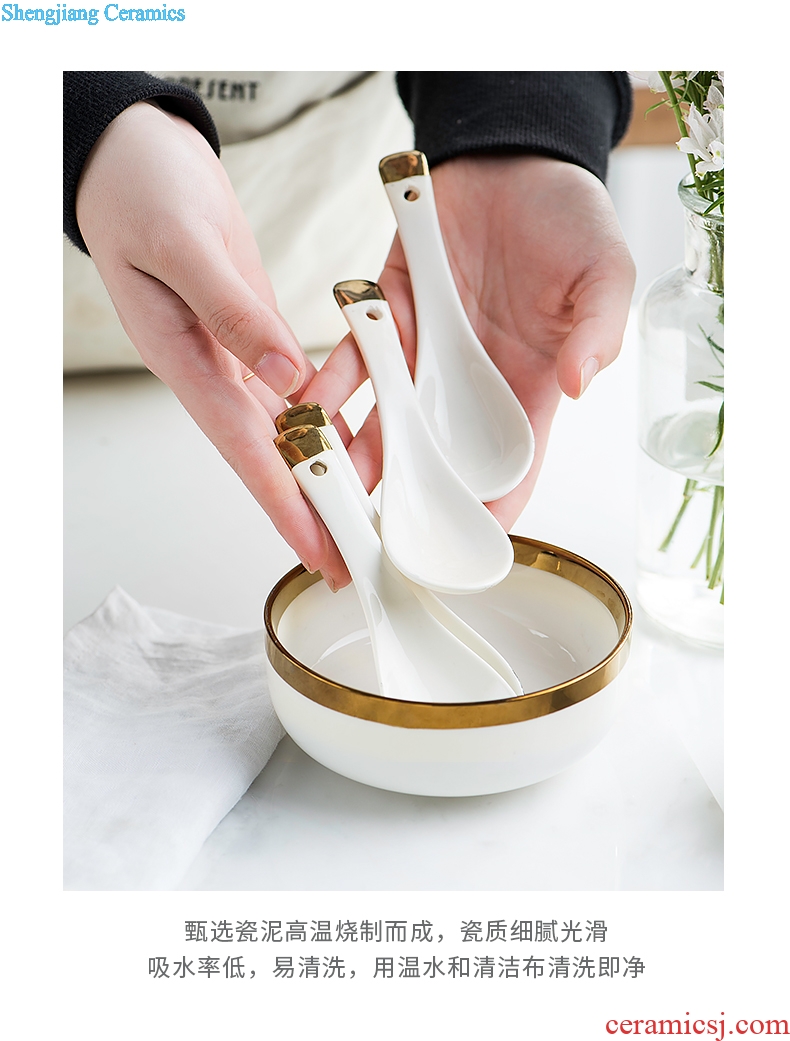 Ijarl million jia ou household ceramic spoon innovative new bone China tableware kitchen spoon ladle TBSP light