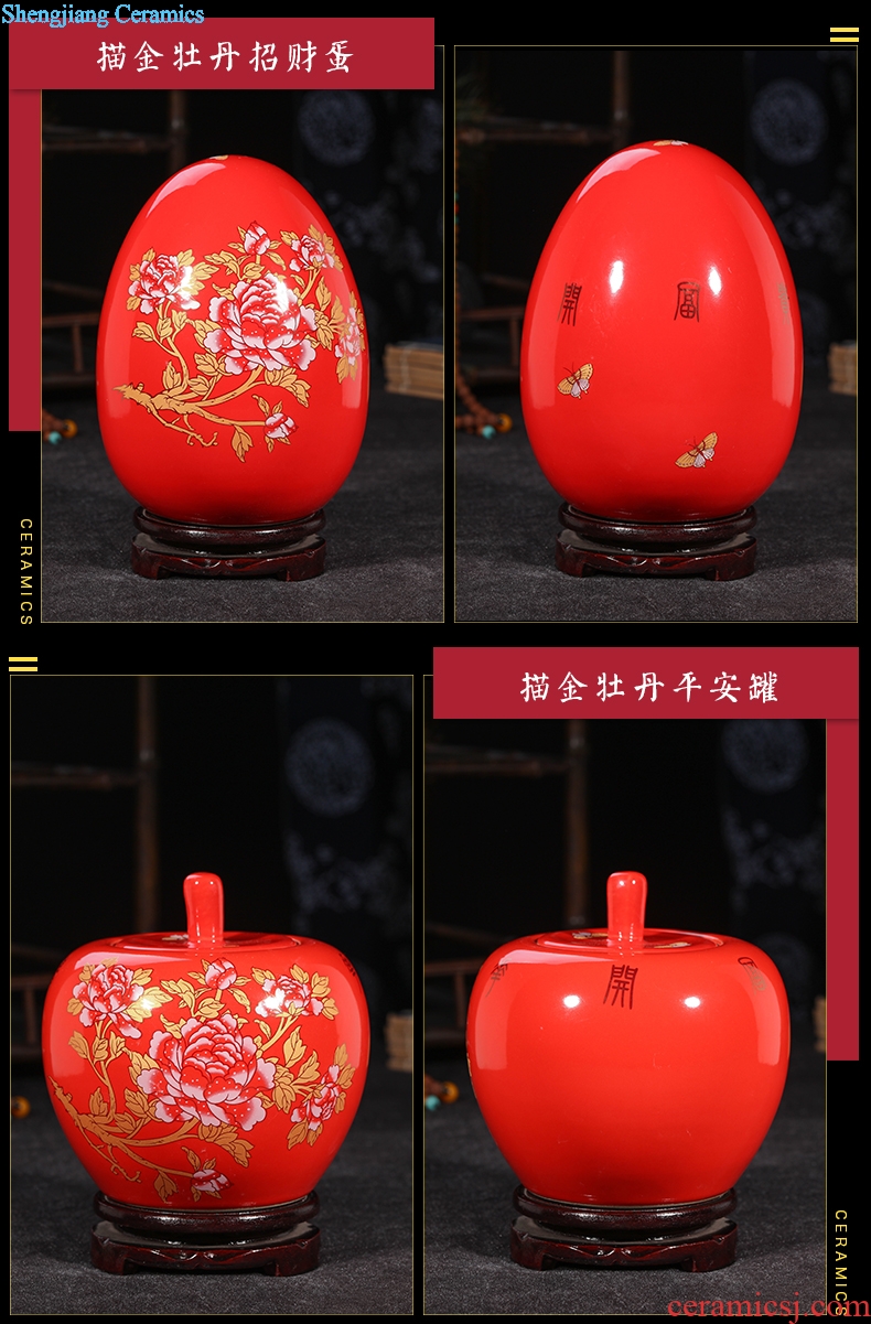 Jingdezhen ceramics a thriving business Chinese red apple vase modern home handicraft furnishing articles