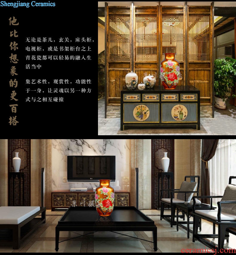 Jingdezhen ceramics vase furnishing articles of modern fashion simple crystal glaze alluvial gold home sitting room adornment handicraft