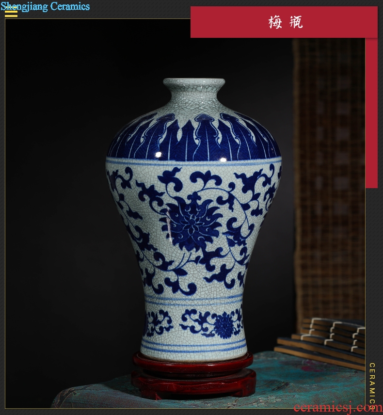 Jingdezhen ceramic vase furnishing articles sitting room flower arranging kiln antique blue and white porcelain vase decoration home decoration restoring ancient ways