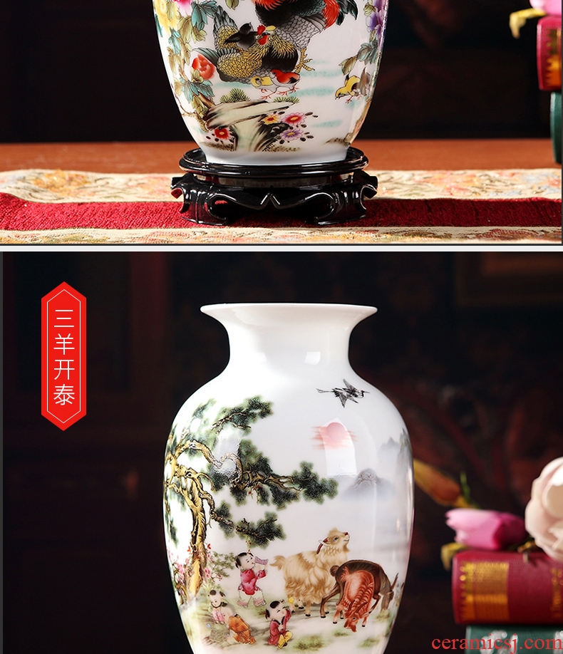 Jingdezhen ceramics Chinese vase furnishing articles sitting room flower arranging dried flowers of modern home decoration small handicraft decoration