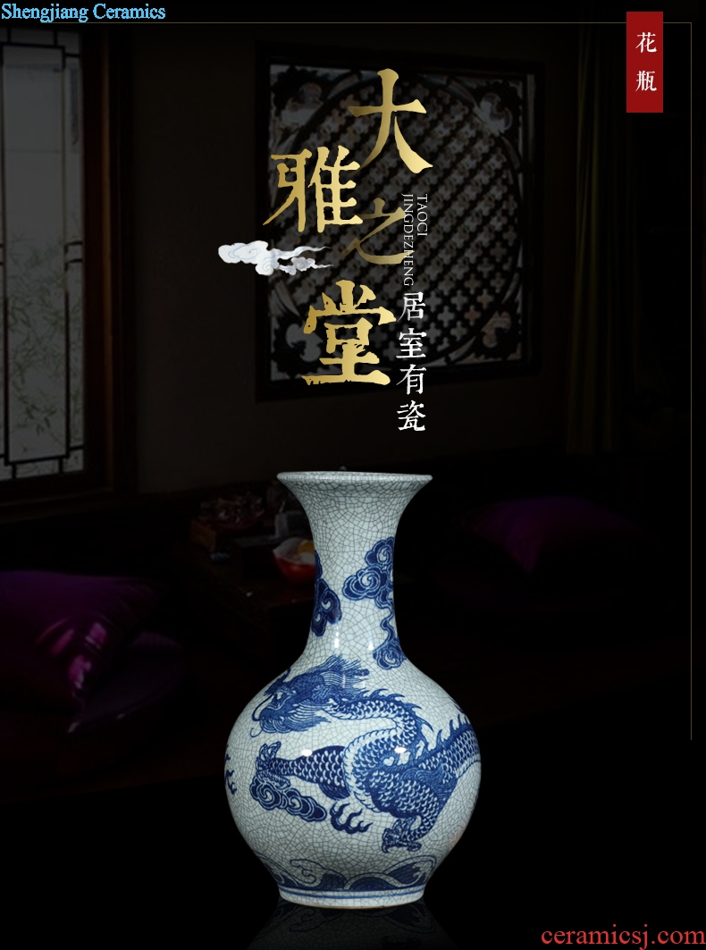 Jingdezhen ceramics vase decoration flower arranging archaize sitting room kiln open piece of classic Chinese style home furnishing articles