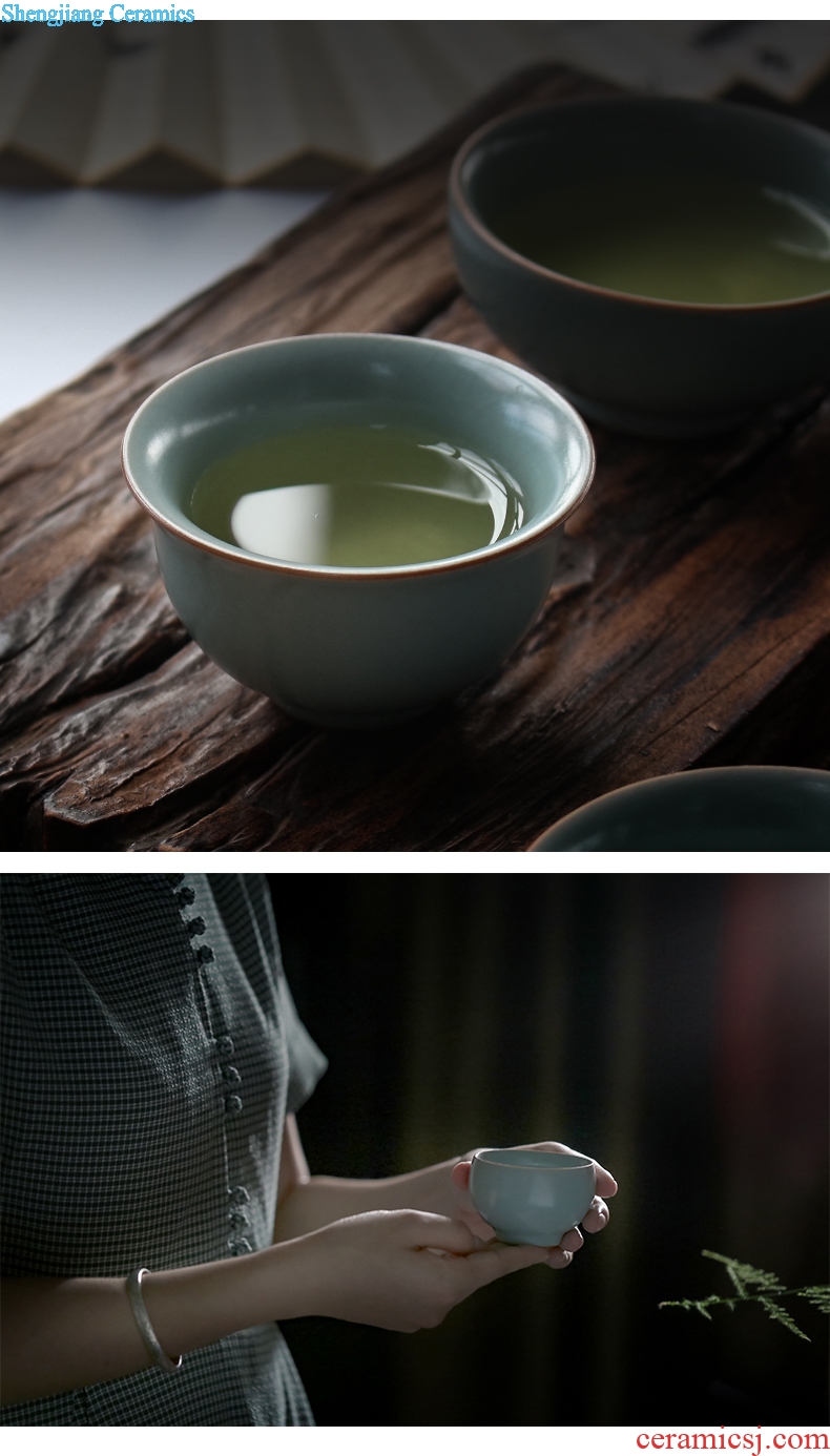 TaoXiChuan ceramic cups sample tea cup ru kiln owners who cup pure manual personal slicing can be a single cup tea cup