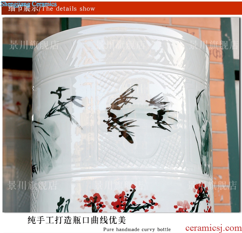 Jingdezhen ceramics peony quiver hand-painted amusement landing big vase stores crafts are sitting room
