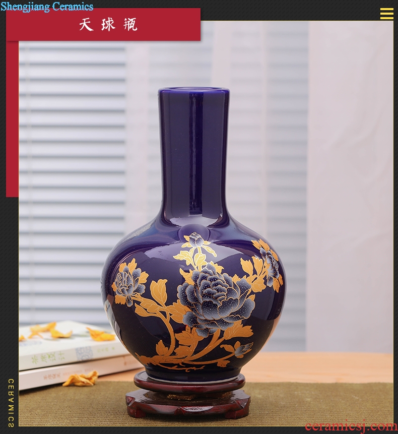 Jingdezhen ceramics vase furnishing articles sitting room flower arranging flower implement modern Chinese style household porcelain vase decoration