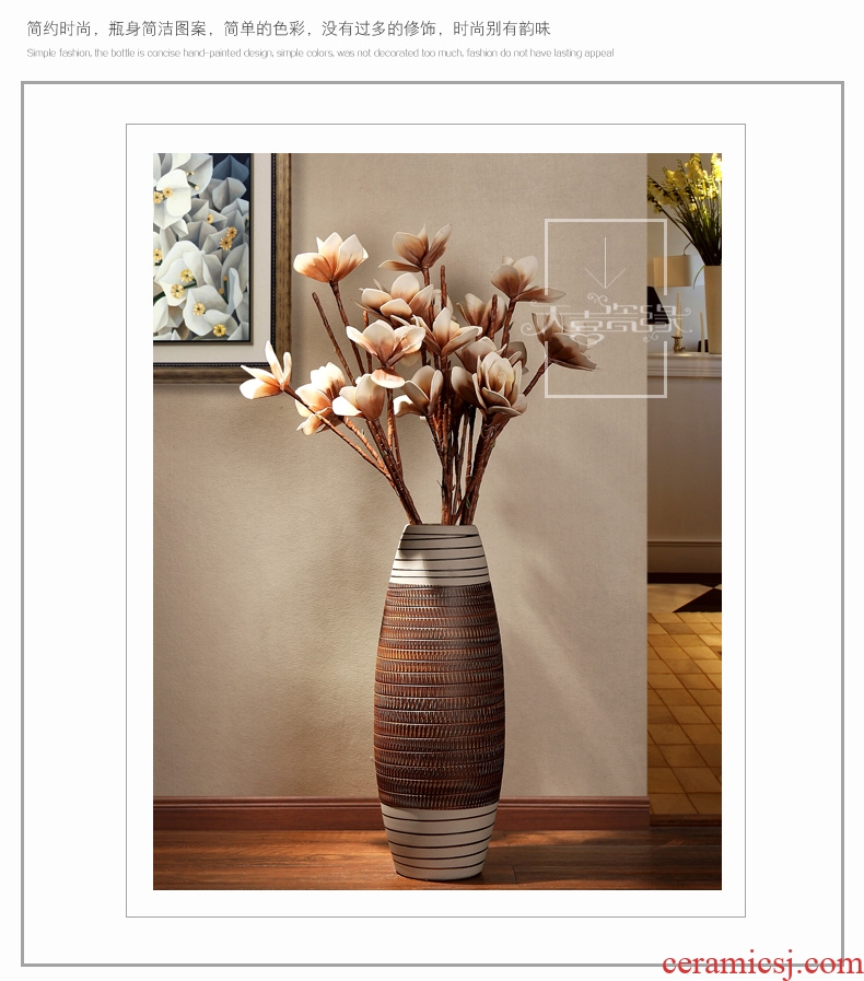 European ceramic vase of large modern fashion living room TV ark of dry flower arranging place hotel decoration