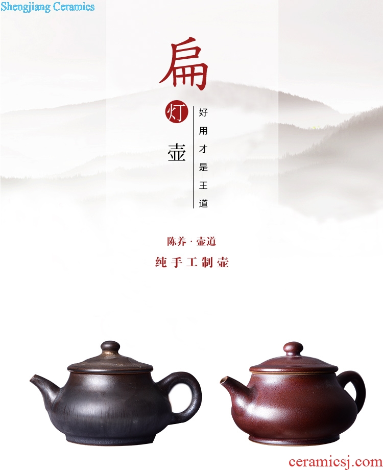 Jingdezhen TaoXiChuan new handmade ceramic flat bulb kung fu tea set of violet arenaceous the teapot