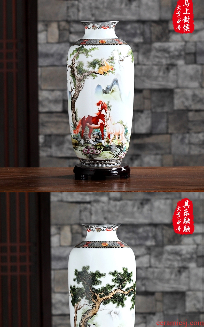 New Chinese style vase furnishing articles of jingdezhen ceramics flower arranging dried flowers contemporary and contracted sitting room office decoration