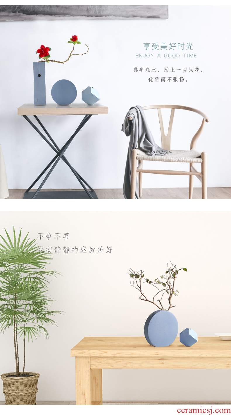 Chinese zen flower implement ceramic vase furnishing articles sitting room European ikebana creative decoration is contemporary and contracted that occupy the home decoration