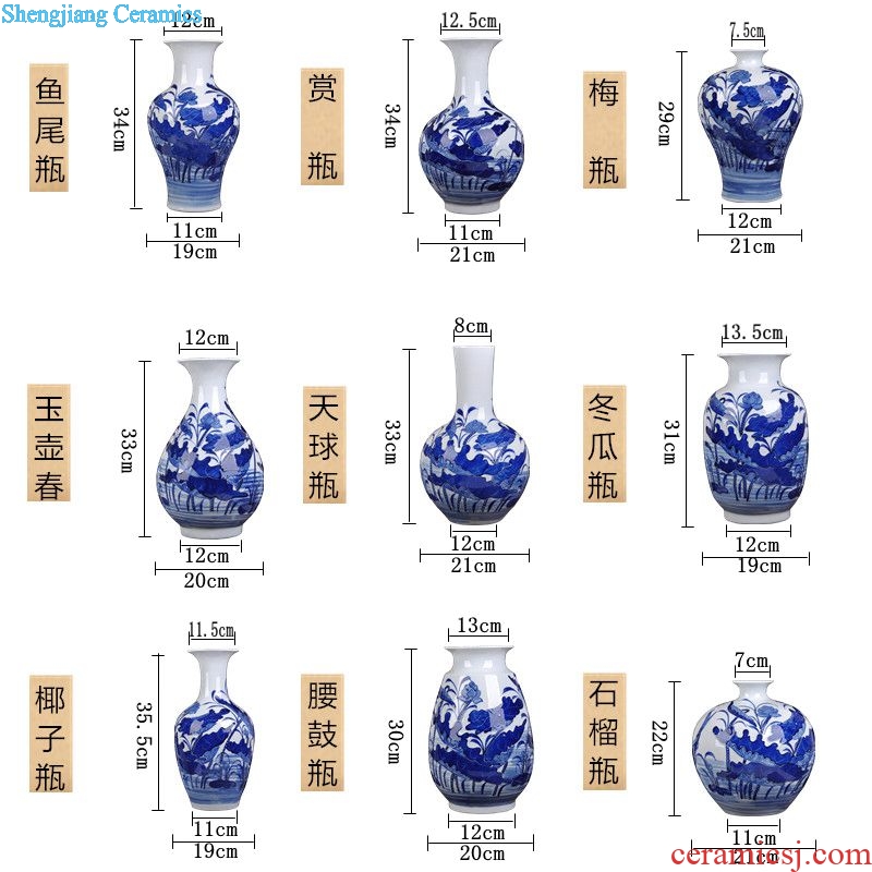 Jingdezhen ceramics relief modern blue and white porcelain vase home sitting room adornment handicraft furnishing articles