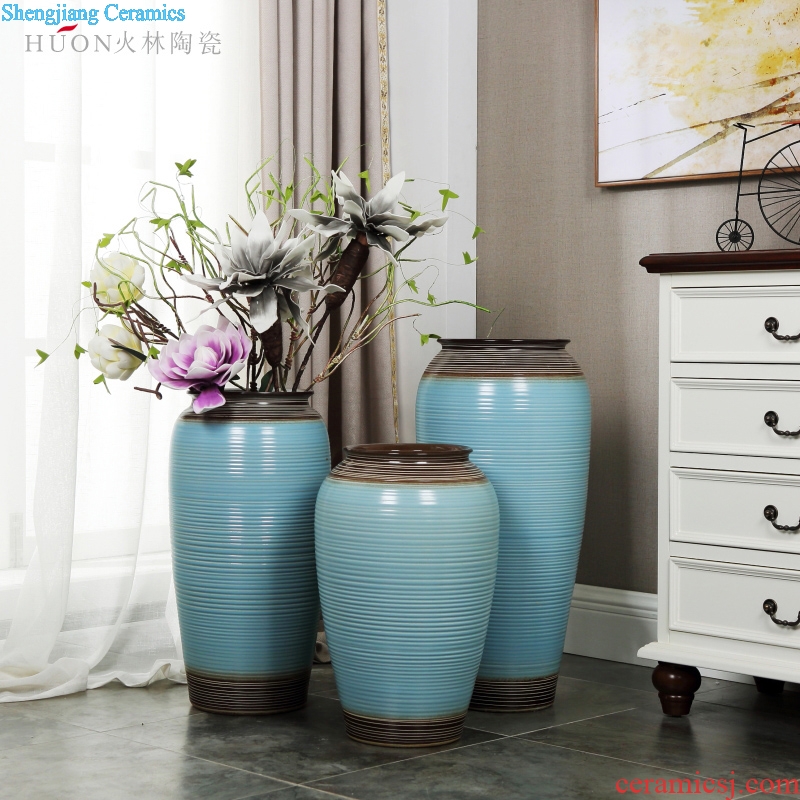 Retro creative ceramic pot of large vase porch home sitting room hotel villa decoration theme flower arrangement