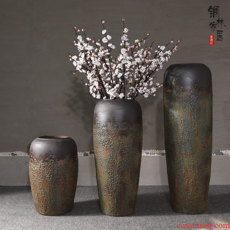 Jingdezhen Chinese style restoring ancient ways is the sitting room of large vase do old coarse pottery flower arranging flower art ceramic vases, home furnishing articles