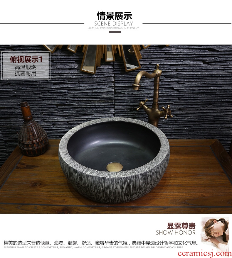 JingYan art on the sink basin ceramic basin is antique Chinese style restoring ancient ways basin hand drawing on 563