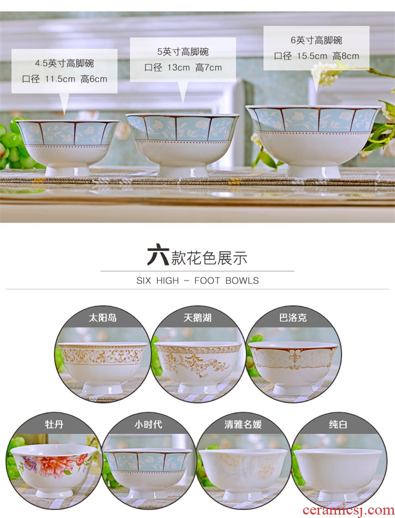 Prevent hot eat bowl ceramic dishes suit tall bowl noodles in soup bowl of rice bowls of household utensils cute outfit