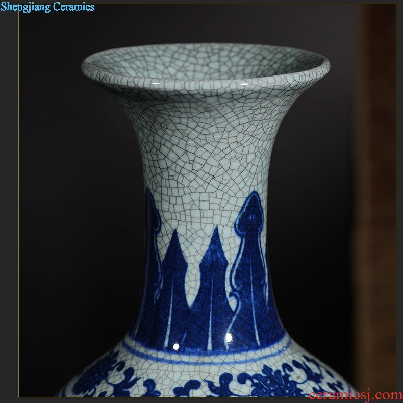 Jingdezhen ceramic vase furnishing articles sitting room flower arranging kiln antique blue and white porcelain vase decoration home decoration restoring ancient ways