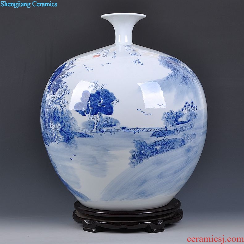 Jingdezhen ceramics famous masterpieces hand-painted porcelain of pomegranate sitting room porch place bottle home decoration arts and crafts