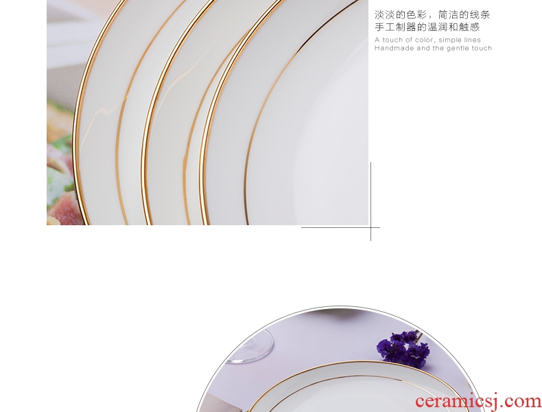 Western style phnom penh jingdezhen ceramic plate of creative household utensils bone porcelain plates disc beefsteak plate plate