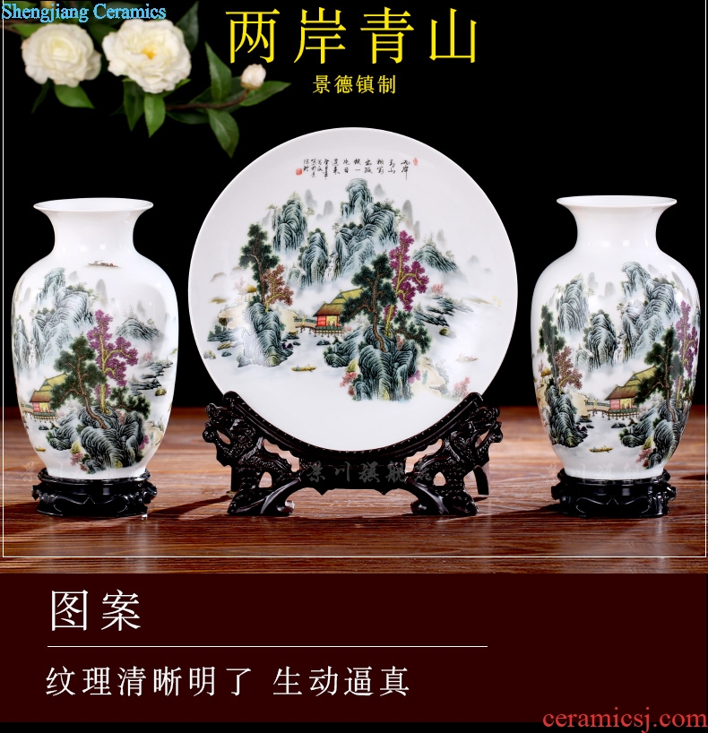 Jingdezhen ceramic three-piece vase home sitting room dry flower arranging flowers furnishing articles of contemporary and contracted mesa adornment