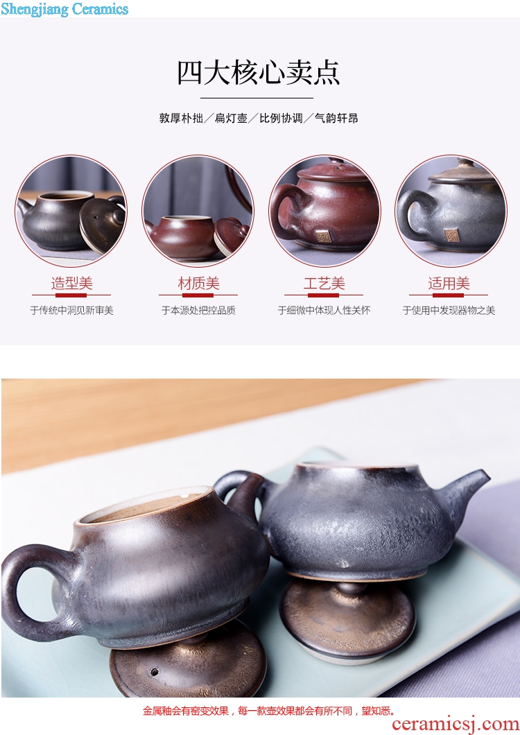 Jingdezhen TaoXiChuan new handmade ceramic flat bulb kung fu tea set of violet arenaceous the teapot