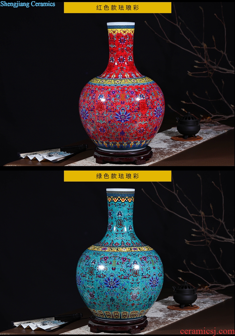 Jingdezhen ceramics vase colored enamel of large vases, flower flower arrangement sitting room adornment ceramics furnishing articles