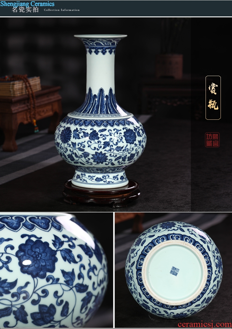 Jingdezhen ceramics vase blue and white porcelain sitting room of Chinese style household adornment porch furnishing articles furnishing articles