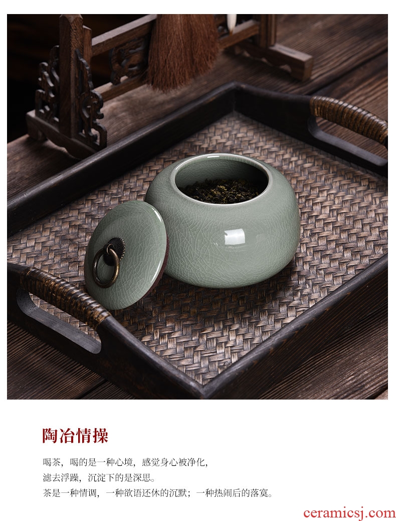 Caddy HaoFeng elder brother kiln ceramic seal tank storage tanks tieguanyin store receives puer tea pot of gift boxes