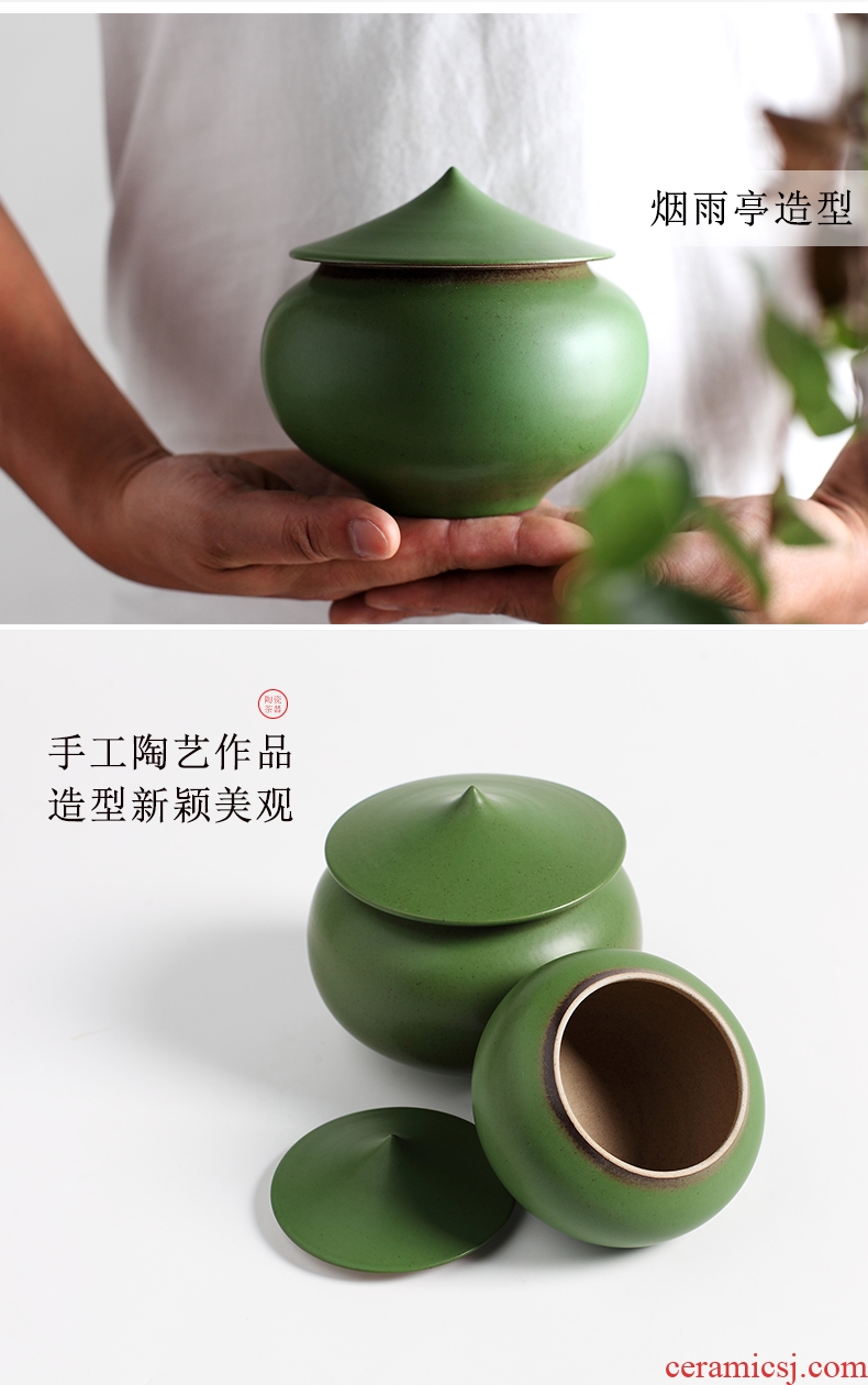 DH coarse pottery handmade caddy general storage POTS store receives jingdezhen ceramics creative green tea pu-erh tea pot