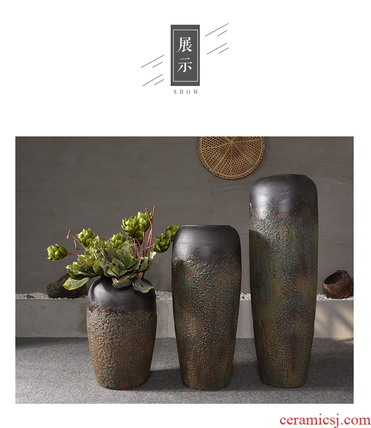 Jingdezhen Chinese style restoring ancient ways is the sitting room of large vase do old coarse pottery flower arranging flower art ceramic vases, home furnishing articles