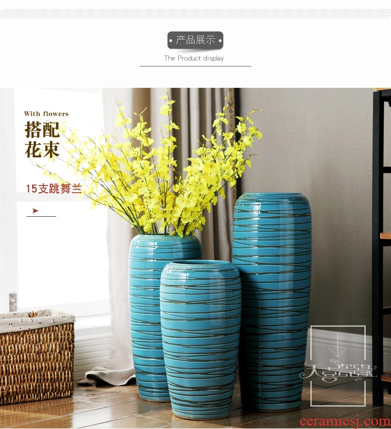 Contemporary and contracted Mediterranean ceramic vase landing creative living room TV ark hotel dry flower home decoration