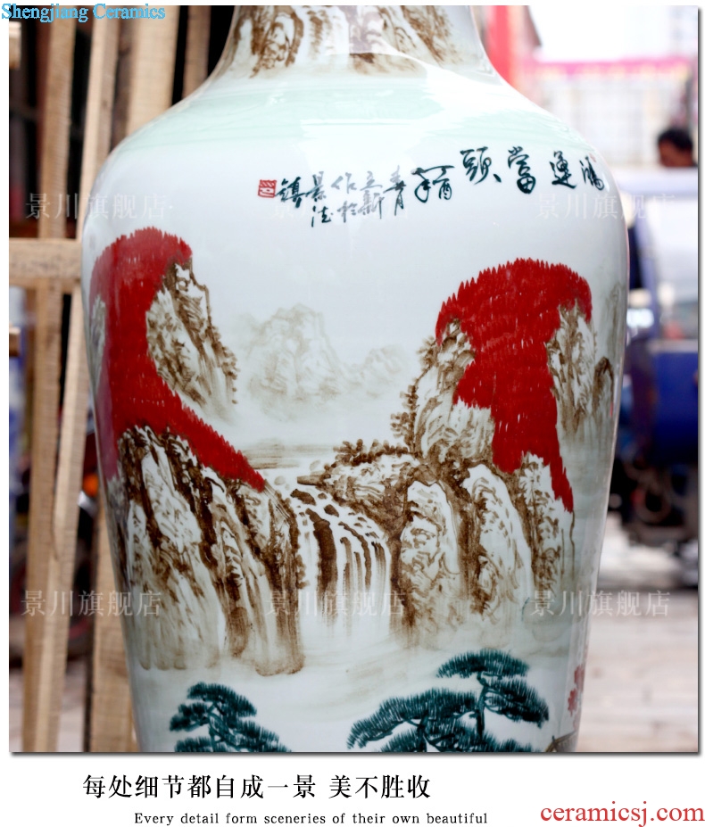 Jingdezhen ceramic much luck big vase hand-painted home sitting room place landing modern arts and crafts