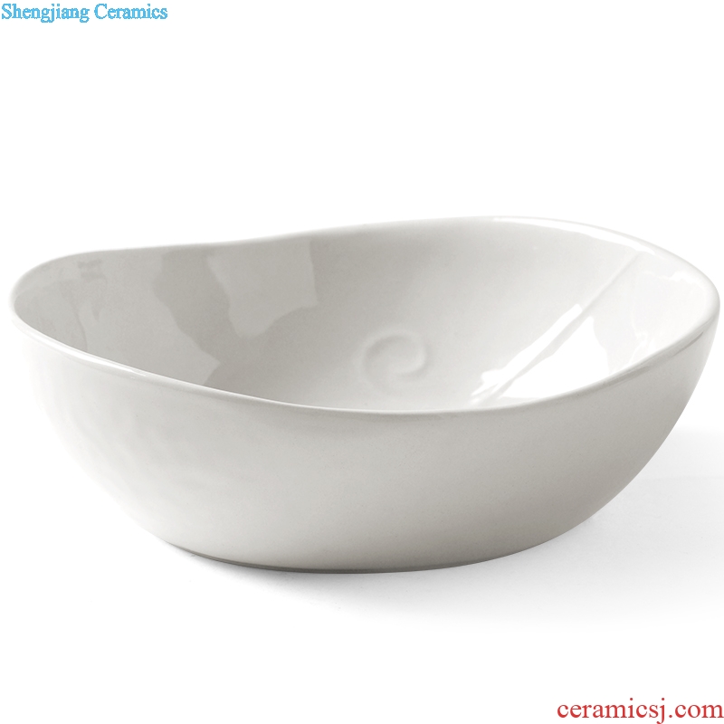 Ceramic creative Japanese fruit plate irregular household food dish deep mouth personality salad bowl ins web celebrity plates